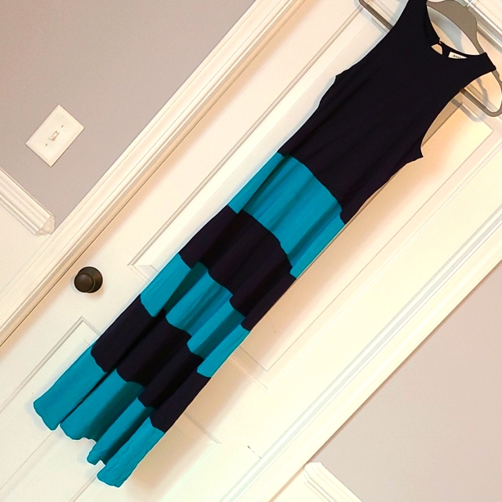 Teal and Navy Maxi Dress